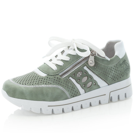 Кроссовки  Rieker  зеленый  кожа искусств. F-90459 фото в интернет-магазине | Omadey.ru