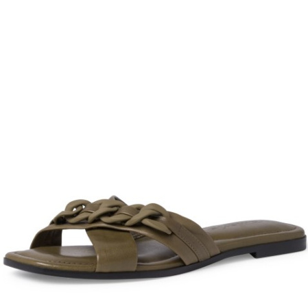 Шлепанцы  Tamaris  оливковый  кожа F-100321 фото в интернет-магазине | Omadey.ru