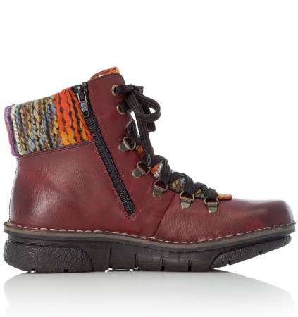 Ботинки  женские Rieker  бордовый  кожа искусств./текстиль Z-200570 фото в интернет-магазине | Omadey.ru