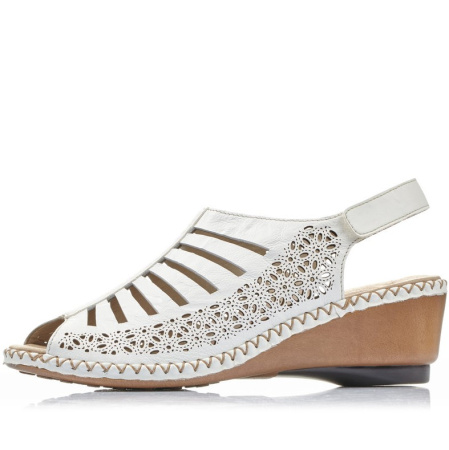Босоножки  Rieker  белый  кожа/кожа искусств. F-80279 фото в интернет-магазине | Omadey.ru