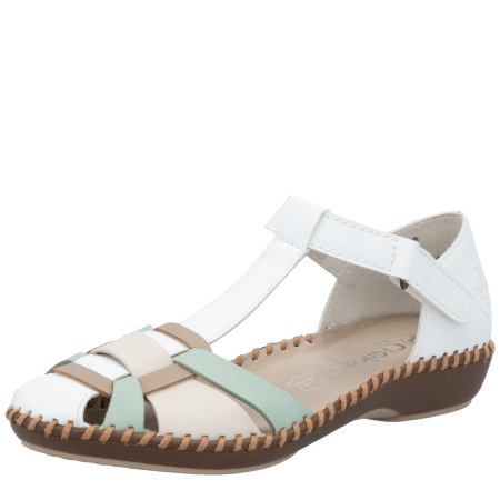 Босоножки  Rieker  мультицвет  кожа искусств. F-400522 фото в интернет-магазине | Omadey.ru