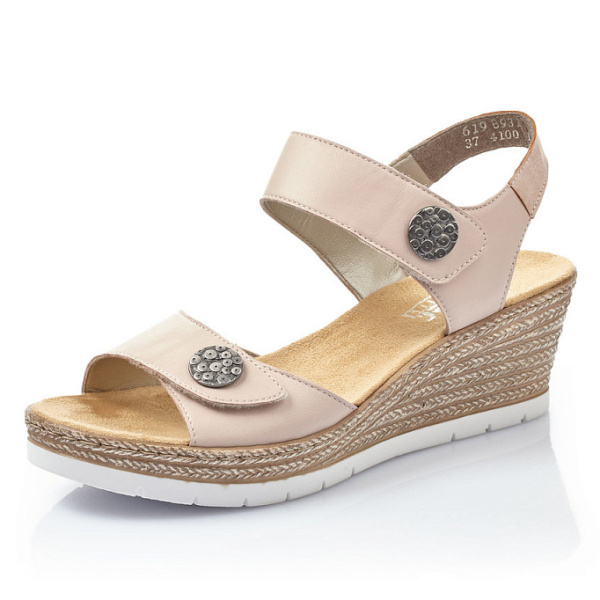 Фото Босоножки  Rieker  розовый  кожа/кожа искусств. F-100643