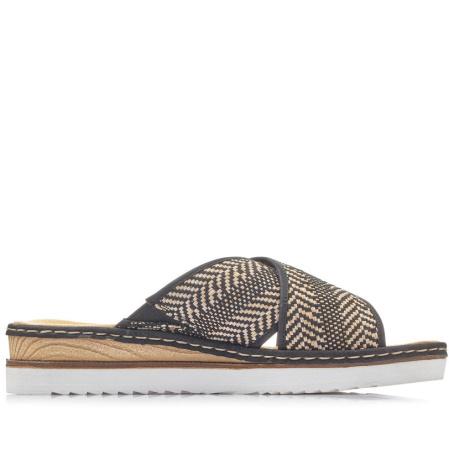 Шлепанцы  Rieker  черный  текстиль F-90130 фото в интернет-магазине | Omadey.ru