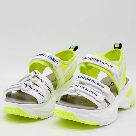 Сандалии  Baden  белый  текстиль F-90298 фото в интернет-магазине | Omadey.ru