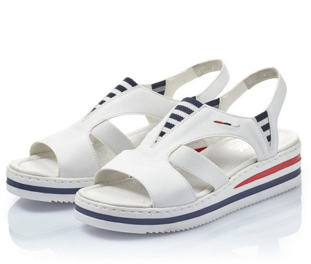 Сандалии  Rieker  белый  кожа искусств. F-100375 фото в интернет-магазине | Omadey.ru Сандалии  Rieker  белый  кожа искусств. F-100375 фото в интернет-магазине | Omadey.ru