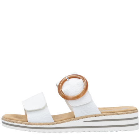 Шлепанцы  Rieker  белый  кожа искусств. F-400470 фото в интернет-магазине | Omadey.ru