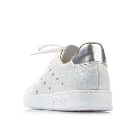 Кеды  Rieker  серебряный  кожа/кожа искусств. F-80712 фото в интернет-магазине | Omadey.ru