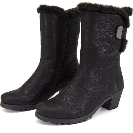 Полусапоги  Rieker  черный  кожа искусств./текстиль Z-8203 фото в интернет-магазине | Omadey.ru