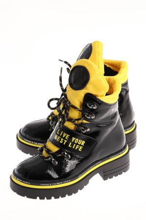 Ботинки  Keddo  черный  кожа лаковая искусств. Z-100728 фото в интернет-магазине | Omadey.ru