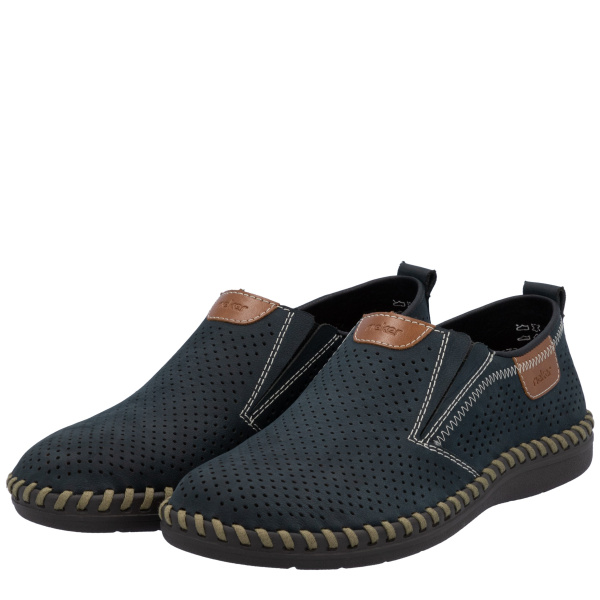 Фото Туфли летние  Rieker  синий  кожа/кожа искусств. F-400131