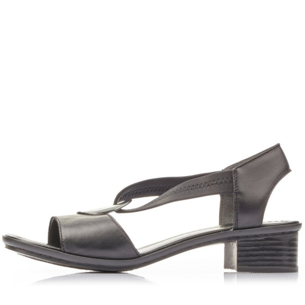 Фото Босоножки  Rieker  черный  кожа/текстиль F-400099