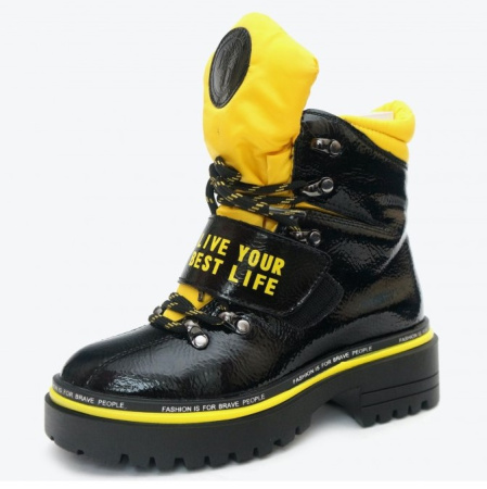 Ботинки  Keddo  черный  кожа лаковая искусств. Z-100728 фото в интернет-магазине | Omadey.ru