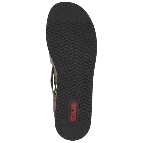 Фото Босоножки  Rieker  зеленый  кожа искусств. F-400464