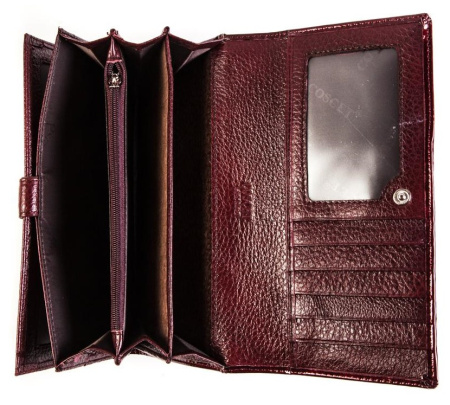 Кошелек  женские Coscet  бордовый  кожа лаковая искусств. c11973 фото в интернет-магазине | Omadey.ru