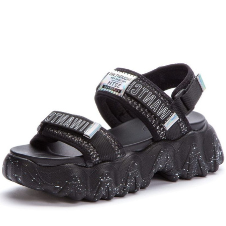 Сандалии  Crosby  черный  кожа искусств./текстиль F-90474 фото в интернет-магазине | Omadey.ru