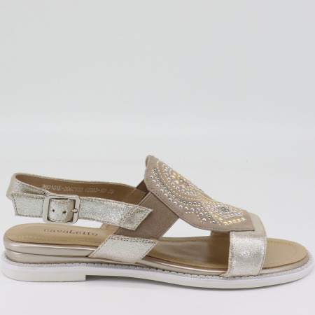 Сандалии  Cavaletto  золотой  кожа/велюр F-80624 фото в интернет-магазине | Omadey.ru