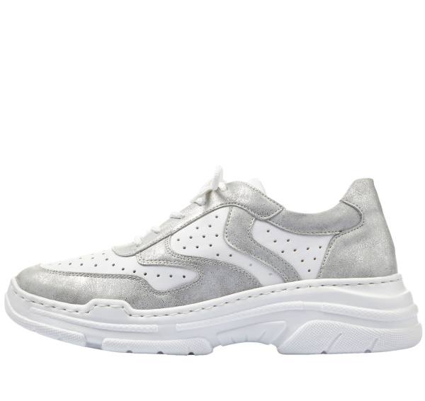 Фото Кроссовки  Rieker  белый  кожа искусств. F-81160