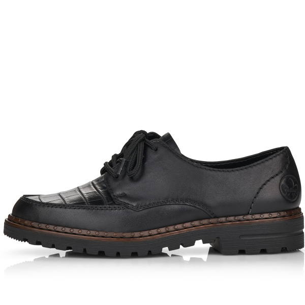 Фото Туфли  Rieker  черный  кожа/кожа искусств. F-100098 Фото Туфли  Rieker  черный  кожа/кожа искусств. F-100098