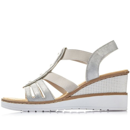 Босоножки  Rieker  белый  кожа искусств. F-90175 фото в интернет-магазине | Omadey.ru