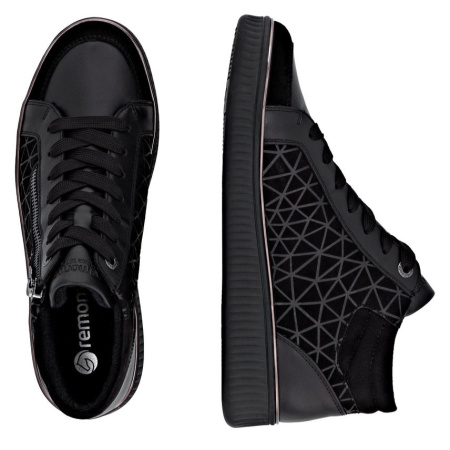 Ботинки  Remonte  черный  кожа/текстиль Z-400836 фото в интернет-магазине | Omadey.ru