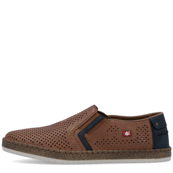 Фото Слипоны  Rieker  коричневый  кожа/кожа искусств. F-400263