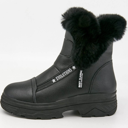 Ботинки  Baden  черный  кожа Z-8830