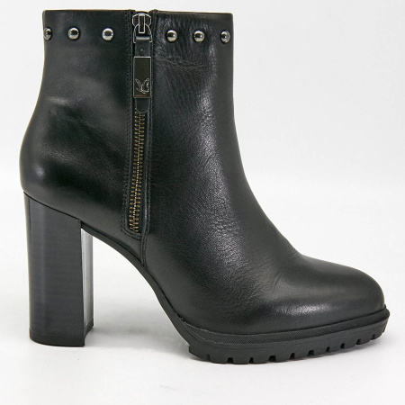 Z-7516, (9-25410-21 (022)), Полусапоги жен. Caprice,черный,кожа фото в интернет-магазине | Omadey.ru