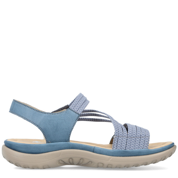 Фото Босоножки  Rieker  синий  кожа искусств./текстиль F-400524