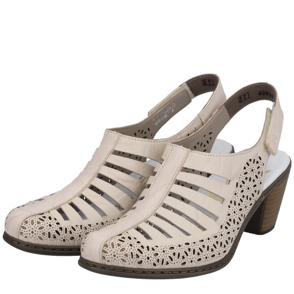 Фото Туфли летние  Rieker  бежевый  кожа/кожа искусств. F-400523