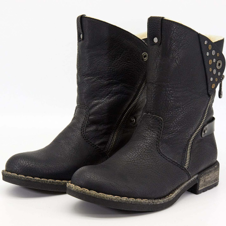 Полусапоги  Rieker  черный  кожа искусств./текстиль Z-7243 фото в интернет-магазине | Omadey.ru