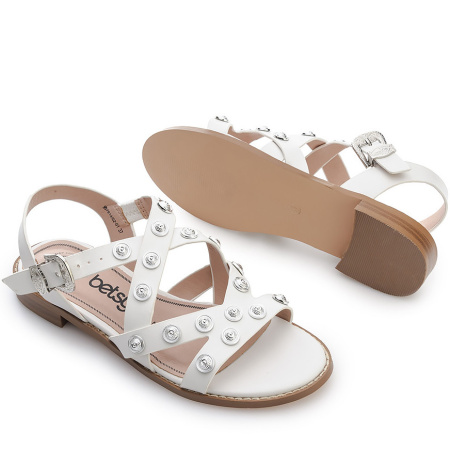 Сандалии  Betsy  белый  кожа искусств. F-70822 фото в интернет-магазине | Omadey.ru