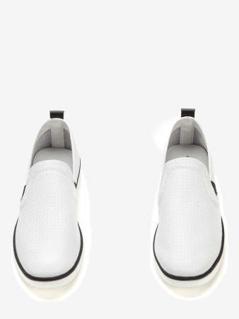 Слипоны  Keddo  черно-белый  кожа F-80680 фото в интернет-магазине | Omadey.ru