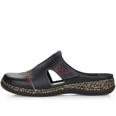 Сабо  Rieker  черный  кожа F-100097 фото в интернет-магазине | Omadey.ru