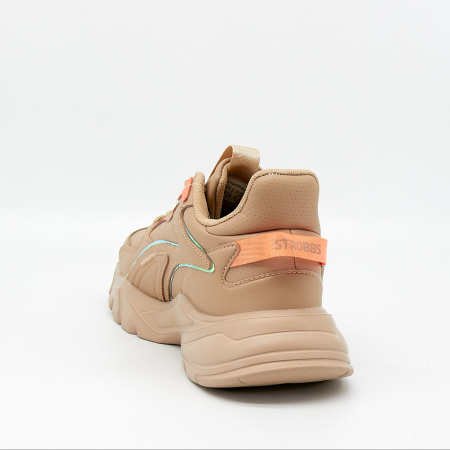 Кроссовки  женские Strobbs  бежевый  кожа/кожа искусств. Z-90509 фото в интернет-магазине | Omadey.ru