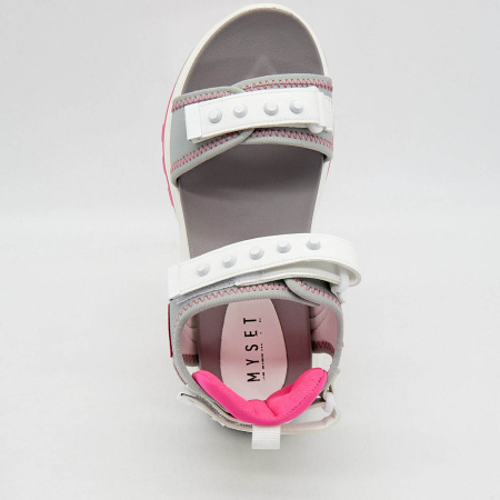 Сандалии  MYSET  серый  текстиль F-90941 фото в интернет-магазине | Omadey.ru