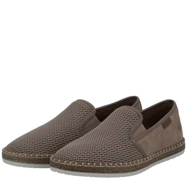 Фото Слипоны  Rieker  бежевый  кожа искусств./текстиль F-400268