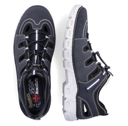 Туфли летние  Rieker  синий  кожа искусств./текстиль F-200031 фото в интернет-магазине | Omadey.ru