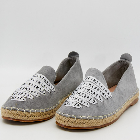 Слипоны  MYSET  серый  текстиль F-90945 фото в интернет-магазине | Omadey.ru