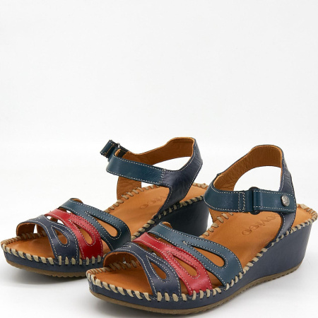 Босоножки  Rovigo  синий  кожа F-80911 фото в интернет-магазине | Omadey.ru