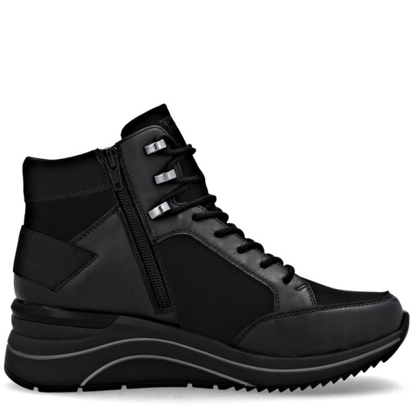 Фото Ботинки  Remonte  черный  кожа/текстиль Z-400828