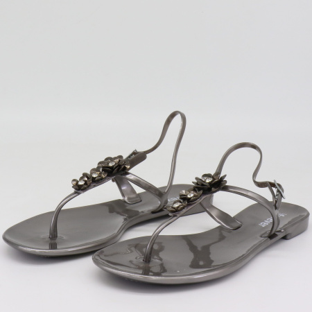 Босоножки  Glam Forever  серый  поливинилхлорид F-71007 фото в интернет-магазине | Omadey.ru