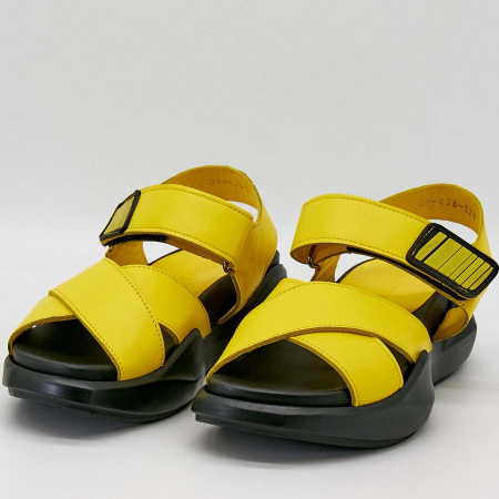 Сандалии  Dakkem  желтый  кожа F-90507 фото в интернет-магазине | Omadey.ru