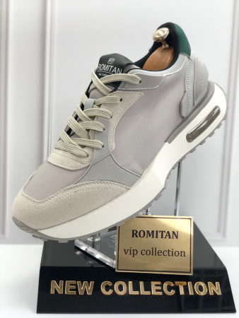 Кроссовки  Romitan  серый  нубук F-300319 фото в интернет-магазине | Omadey.ru