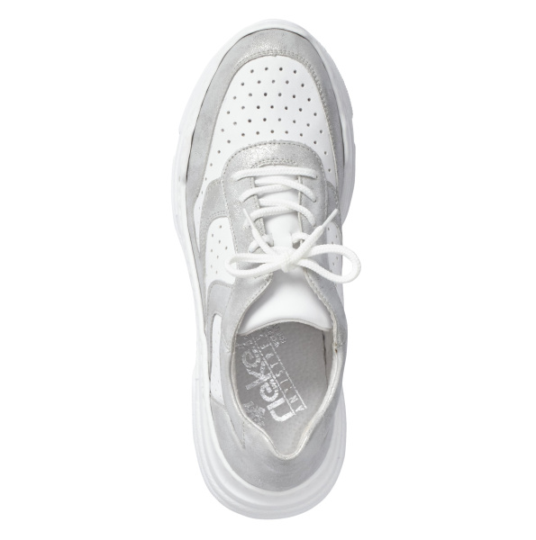 Фото Кроссовки  Rieker  белый  кожа искусств. F-81160