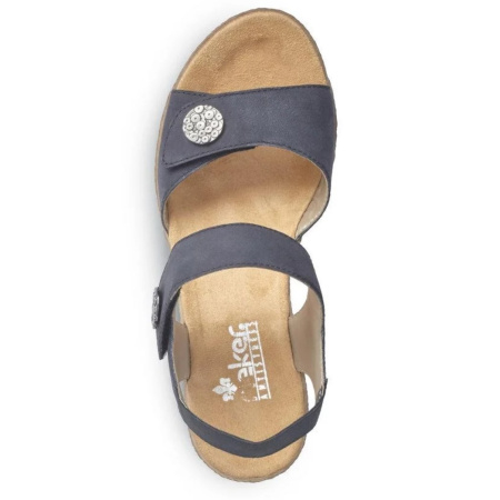 Босоножки  Rieker  синий  кожа/кожа искусств. F-91295 фото в интернет-магазине | Omadey.ru