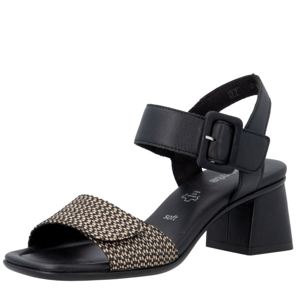 Фото Босоножки  Remonte черный  кожа/текстиль F-401113