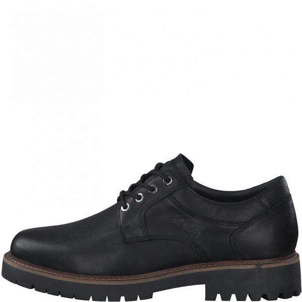 Фото Полуботинки  S.Oliver  черный  кожа Z-100547 Фото Полуботинки  S.Oliver  черный  кожа Z-100547