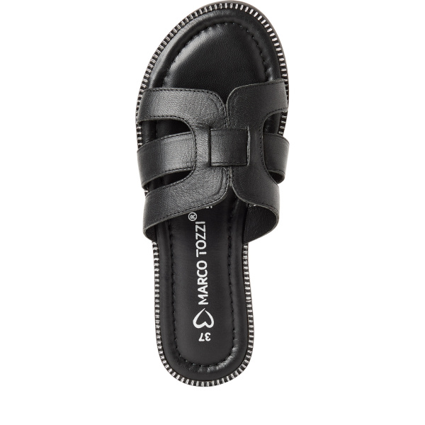 Фото Шлепанцы  Marco Tozzi  черный  кожа F-401251