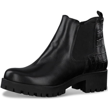 Ботинки  Tamaris  черный  кожа Z-90045 фото в интернет-магазине | Omadey.ru