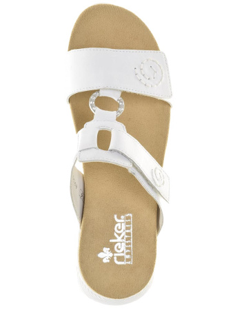 Шлепанцы  Rieker  белый  кожа F-80717 фото в интернет-магазине | Omadey.ru